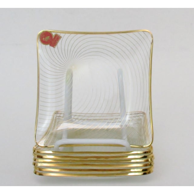 Glass & Gold Appetizer Plates, Set of 7 Chairish