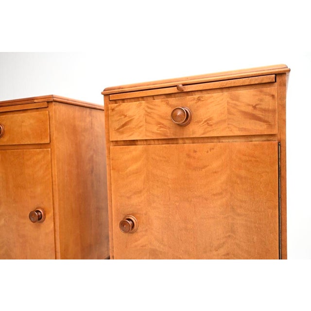 Vintage Swedish Satin Birch Bedside Cabinets, 1950s, Set of 2 For Sale - Image 13 of 14