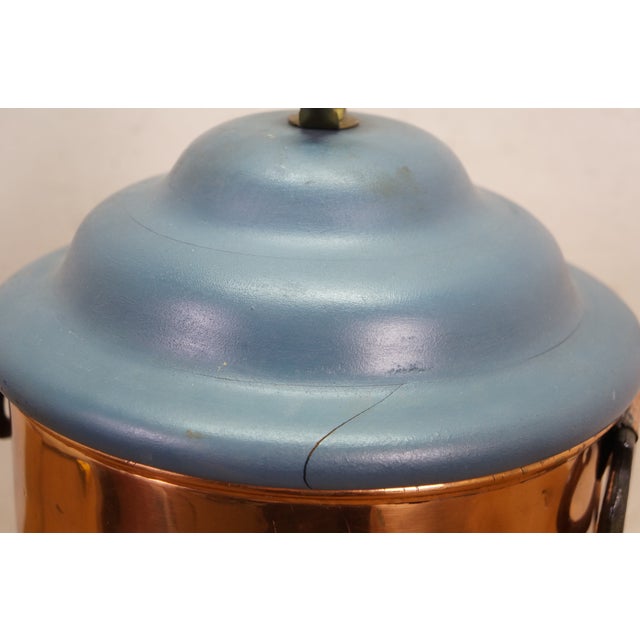 Antique Country Farmhouse Copper Boiler Still Tank Table Lamp 30" For Sale - Image 10 of 13