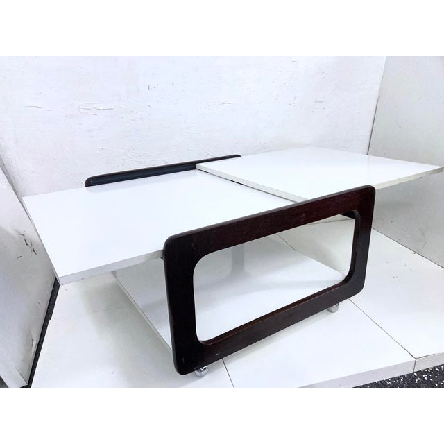 Space Age Extendable Coffee Table on Wheels, 1970s For Sale - Image 15 of 17