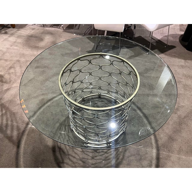 Lexington Furniture Lexington Silver Base Glass Top Dining Table For Sale - Image 4 of 5