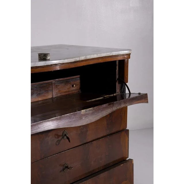 Brown Italian Wooden Chest of Drawers, 1700s For Sale - Image 8 of 12