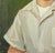 Textile 1954 Signed Tsune Kato Tokyo Oil Portrait of a Boy, Mid-Century Modern Japanese Academic Realism, Post-War Art, Sage Green Wall Decor For Sale - Image 7 of 12