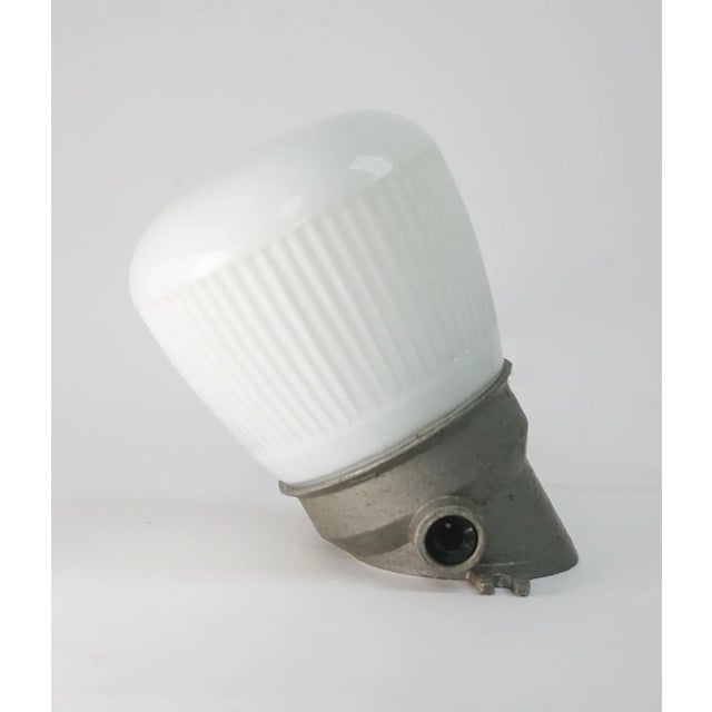Vintage German Industrial Opaline Sconce, in Flawless conditions. Designed 1920 to 1949 Up to 250V (Europe/UK...
