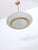 Brass and Etched Glass Bowl Pendant in the style of Fontana Arte, Italy, 1980s For Sale - Image 6 of 9
