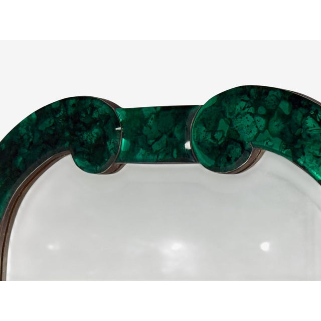 2000 - 2009 Art Deco Style, Green Antiqued Beveled Glass, Venetian Wall Mirrors, 21st C. For Sale - Image 5 of 9