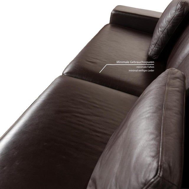Ego Leather Three-Seater Brown Sofa from Rolf Benz For Sale - Image 9 of 11