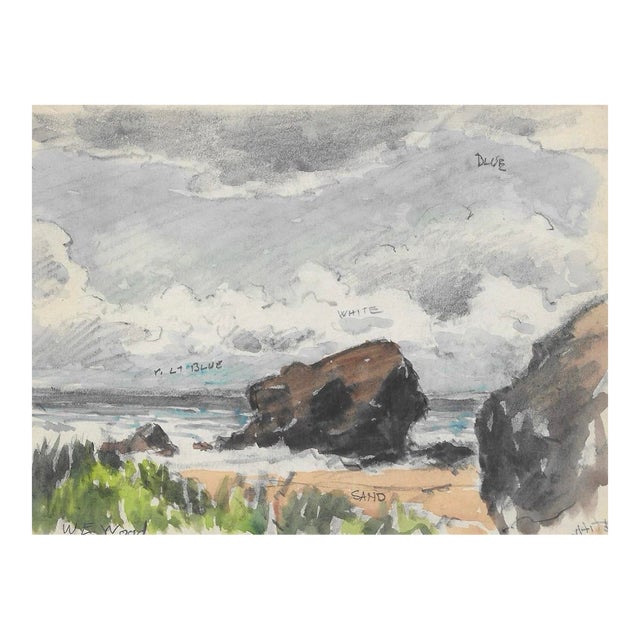 1943 William Wood Devon Beach Painting For Sale