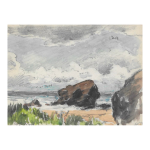 1943 William Wood Devon Beach Painting