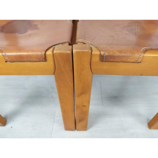 Set of Leather Dining Chairs For Sale - Image 13 of 18