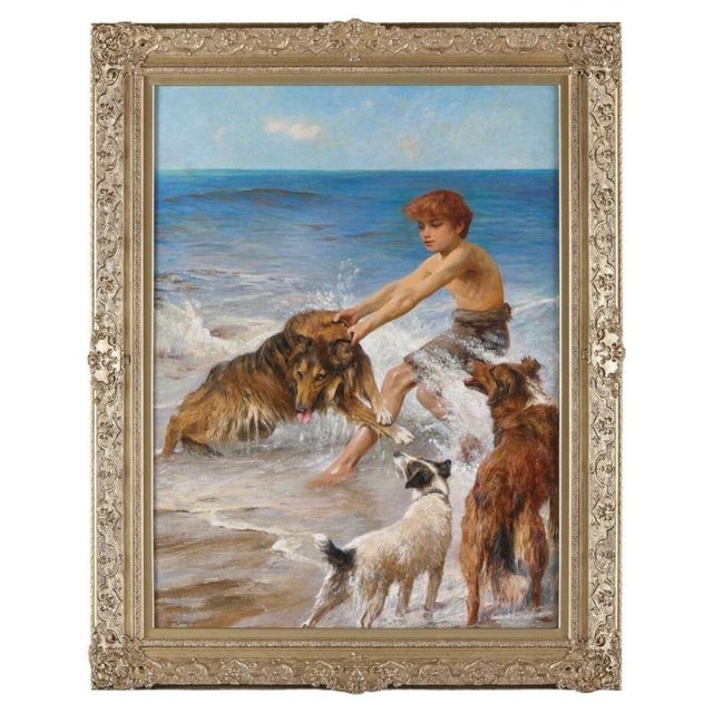 Arthur Wardle, Large British Animal & Coastal, Oil Painting For Sale - Image 9 of 9