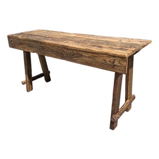 Axel Hjorth Style Rustic Farmhouse Reclaimed Barnwood Console Table - 84” For Sale