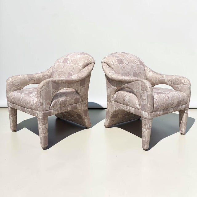 1980s Kagan Style Postmodern Sculptural Chairs by Carson’s - a Pair For Sale - Image 5 of 8