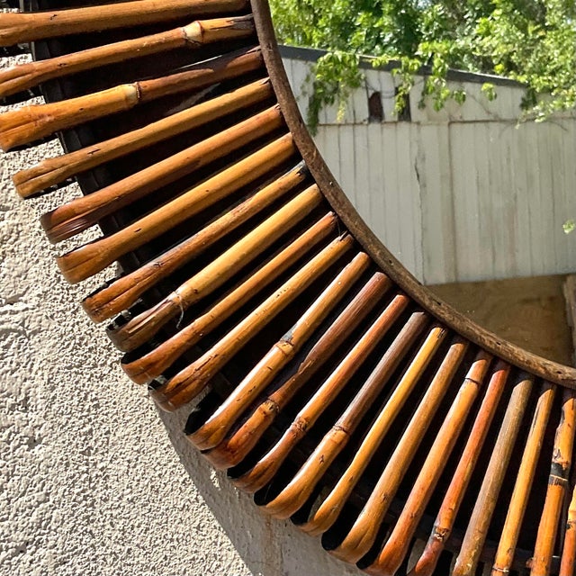 Late 20th Century Vintage Coastal Wrapped Rattan Mirror For Sale - Image 5 of 6