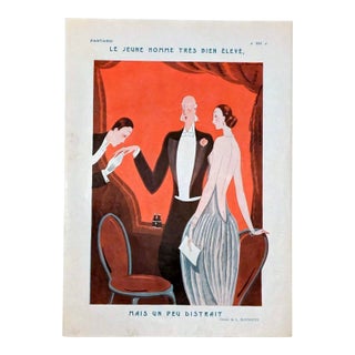 Léon Bonnotte "Le Jeune Homme Très Bien Élevé" Fantasio 1924 Magazine Print For Sale