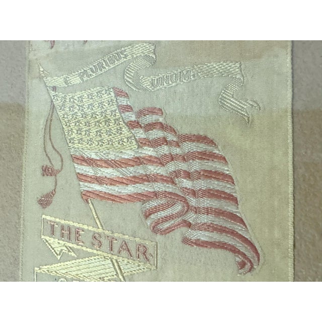 Wonderful woven silk Stevengraph bookmark with the lyrics to the "Star Spangled Banner". Item size 12.25" x 2.5"; framed...