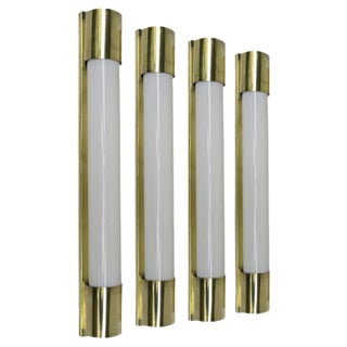 Art Deco Brass Wall Lights, Set of 4 For Sale