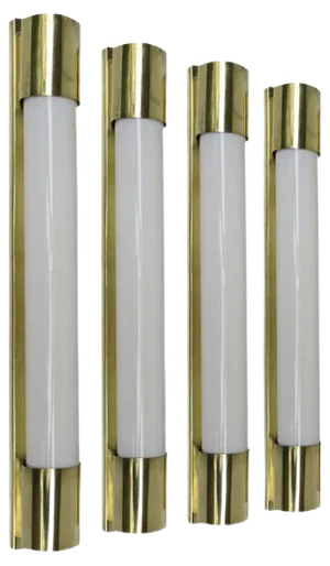 Art Deco Brass Wall Lights, Set of 4