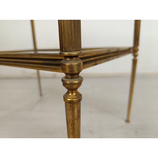 Neo-Classical Gold Brass Side Table, 1970s For Sale - Image 11 of 14