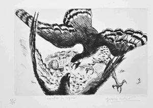 Gérard Cochet, Fight, Original Etching, Early 20th Century