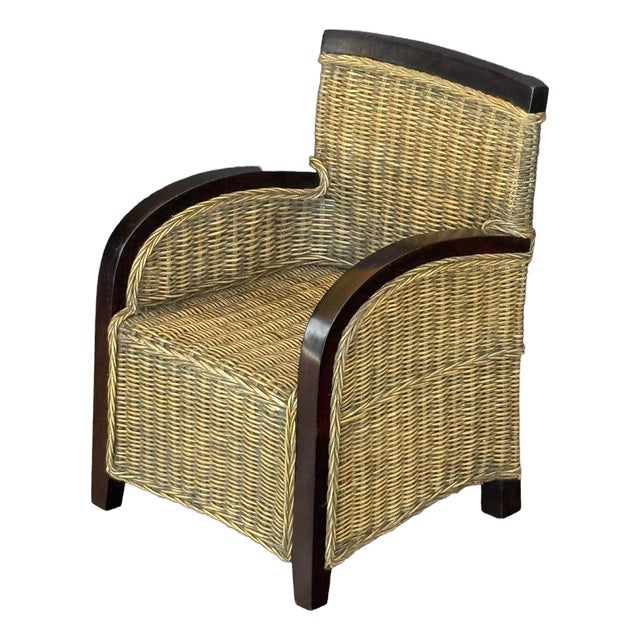 Child's Woven Wicker Lounge Chair From France For Sale