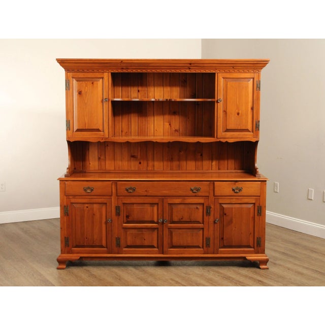 Farmhouse Chippendale Style Vintage Pine Stepback Hutch For Sale - Image 11 of 12