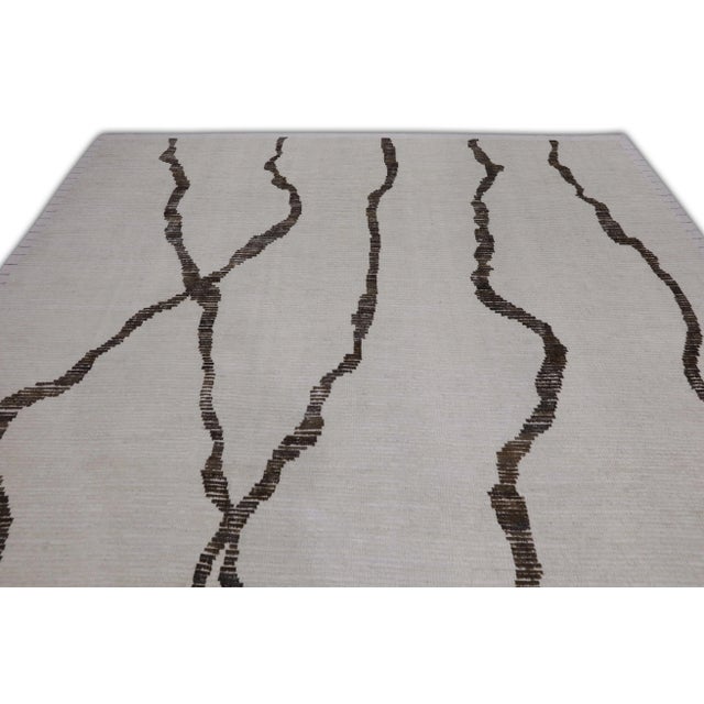 Beige 21st Century Modern Moroccan Style Wool Rug 9'1" X 12'9" For Sale - Image 4 of 7