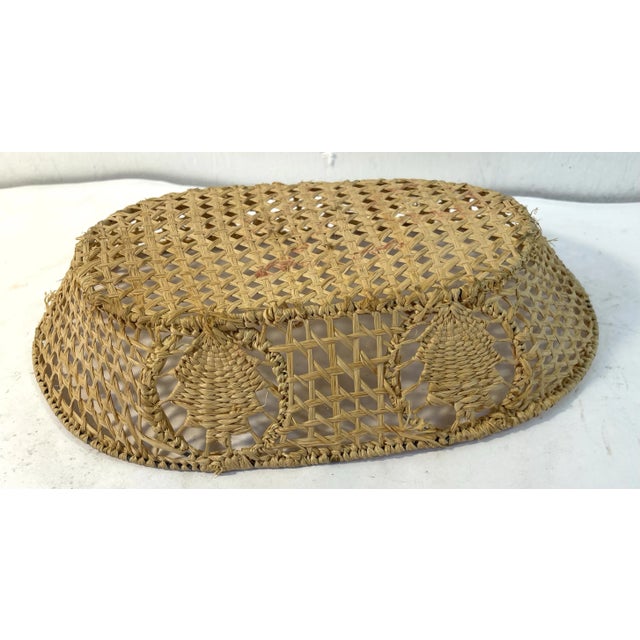 Mid 20th Century Vintage Open Weave Bread Basket For Sale - Image 5 of 9