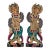 Pair of 26-Inch Balinese Wood Statues, Hand-Carved and Painted Folk Art Figures For Sale