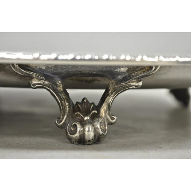 Vintage Fb Rogers Silver Plated Oval Meat Cutlery Serving Platter Tray For Sale - Image 4 of 12