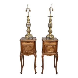 Large French Brass Candlesticks, 1910s, Set of 2 For Sale