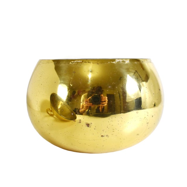 Vintage Brass Pearl Ice Bucket Handmade in Italy For Sale - Image 9 of 13