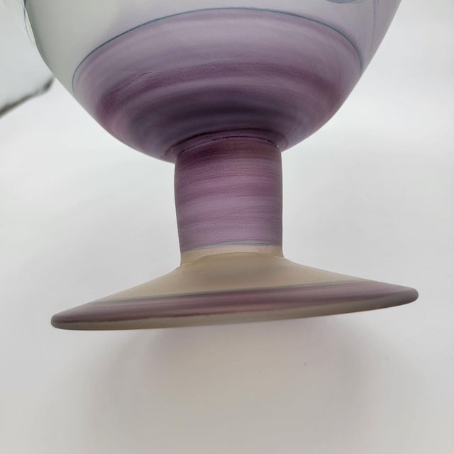 Glass Ioan Nemtoi Romanian Art Glass Compote For Sale - Image 7 of 12