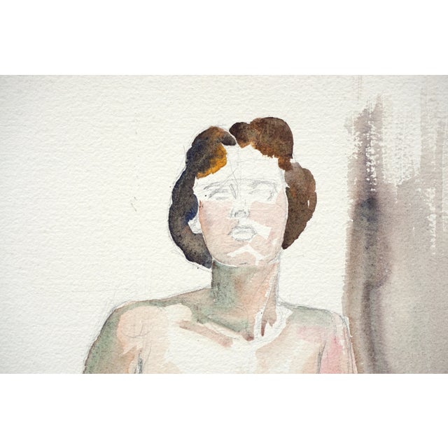 Seated nude woman by Joseph Yeager (American, 20th Century). This piece is unsigned, but was acquired with a collection of...