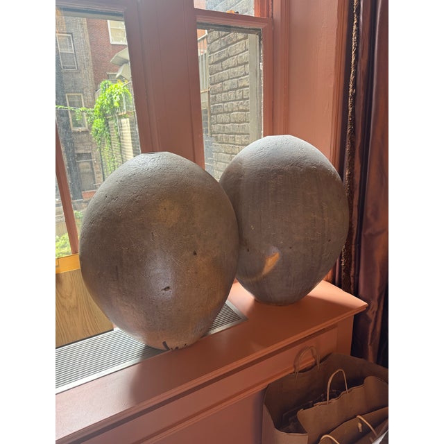 Monumental Sculptural Art Vessels (Pair) A striking pair of large-scale sculptural vessels by Josh Copus with a powerful,...