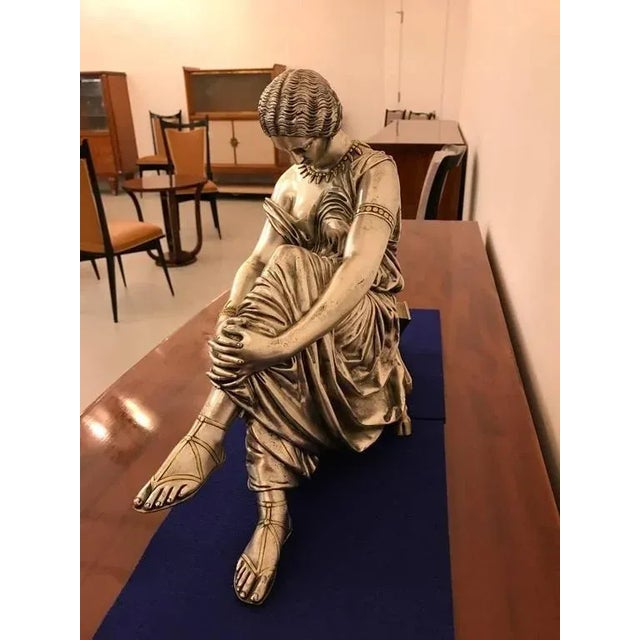 Late 19th Century French Bronze Figure of a Seated Female For Sale - Image 5 of 10
