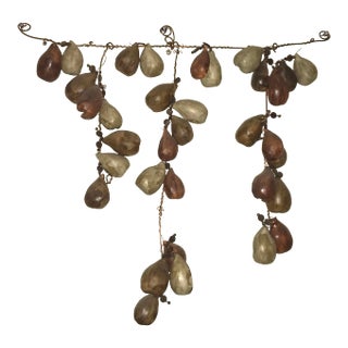 Ceramic and Copper Hanging Wall Sculpture Signed "Muddy Rain" For Sale