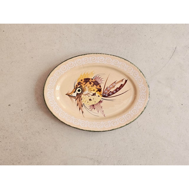 Ceramic Vintage Italian Hand-Painted Fish Plates by Map Pesaro, 1950s Set of 6 For Sale - Image 7 of 11