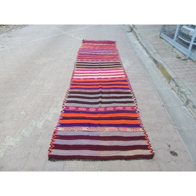 Handwoven Vintage Kilim rug from Marash region of Turkey. Approximately 45-55 years old.In very good condition.