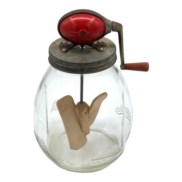 Dazey Paddle Butter Churn No 8 W/ Red Bulb on Top For Sale