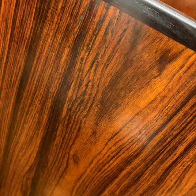 Gudme Danish Small Round Rosewood Dining Table With Leaf For Sale - Image 10 of 16