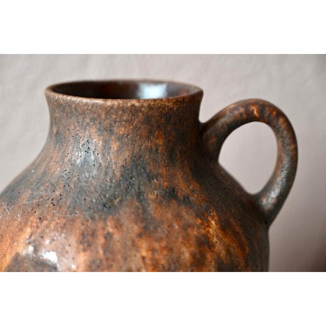 Brutalist Rusty-Look Ceramic Pitcher For Sale - Image 6 of 18