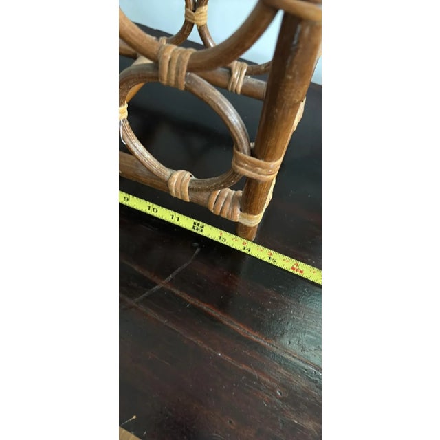 Boho Chic Vintage Rattan Wine Rack For Sale - Image 3 of 6