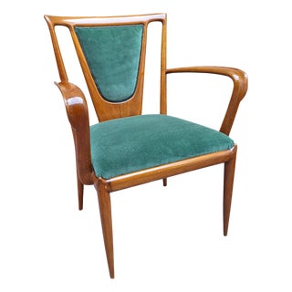 Walnut Chair with Trapezoidal Backrest by Ico Parisi for Ariberto Colombo, 1949 For Sale