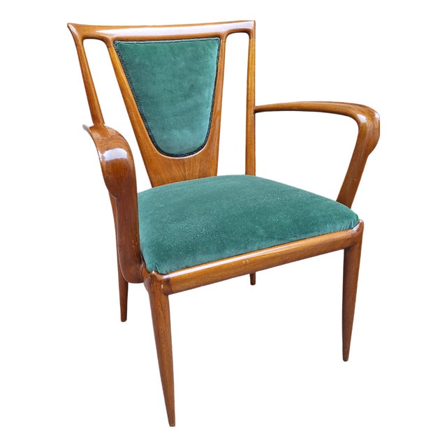 Walnut Chair with Trapezoidal Backrest by Ico Parisi for Ariberto Colombo, 1949 For Sale