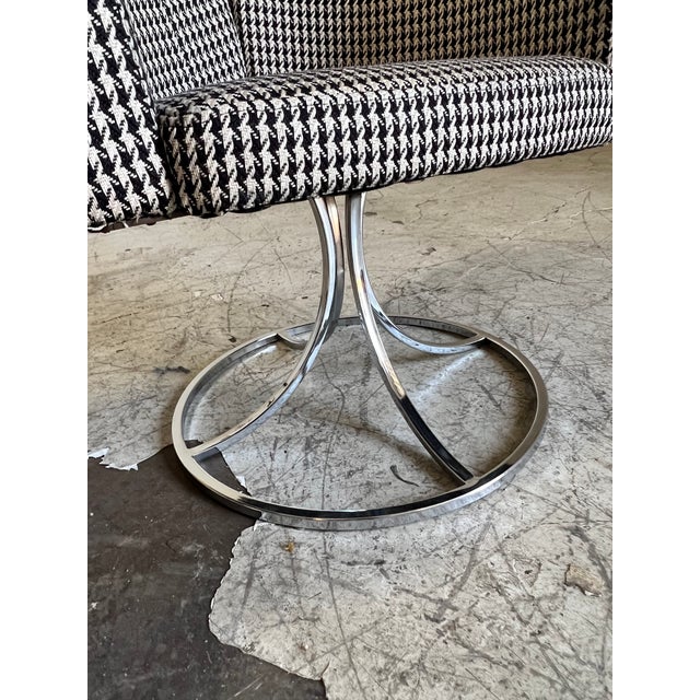 Vintage Chrome and Plaid Swivel Club Chairs For Sale - Image 4 of 5