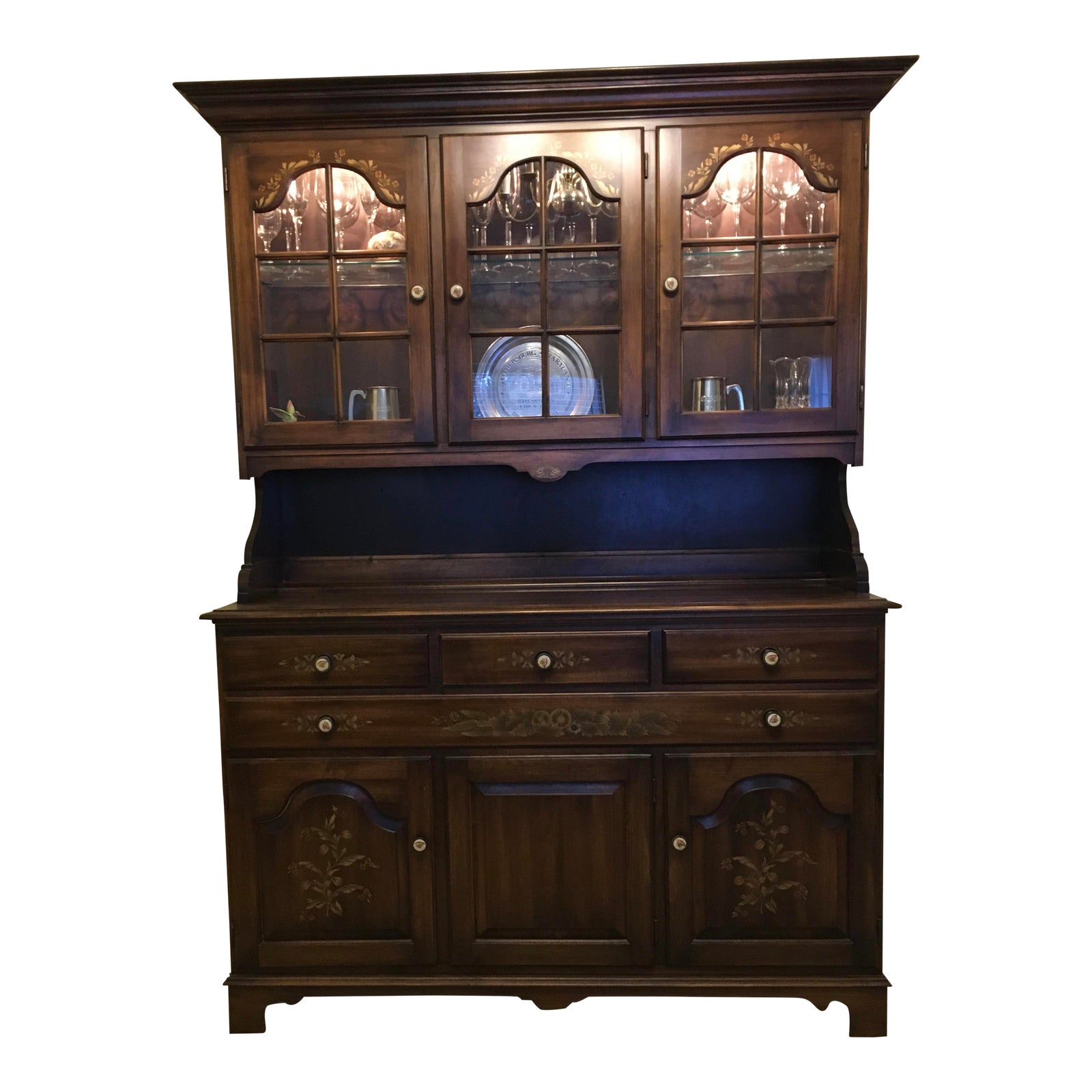 Hitchcock Buffet and Lighted Hutch Chairish