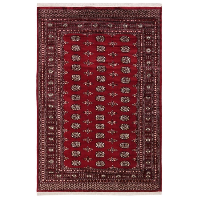 Tribal Bokhara Red/Beige Hand Knotted Wool Rug For Sale - Image 9 of 9