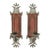 A Pair of English Antique Silver Finish Iron Wall Sconces For Sale