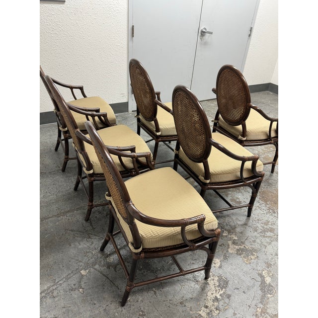 Late 20th Century McGuire Furniture Double Cane Oval Back Dining Chairs, Set of Six For Sale - Image 5 of 12